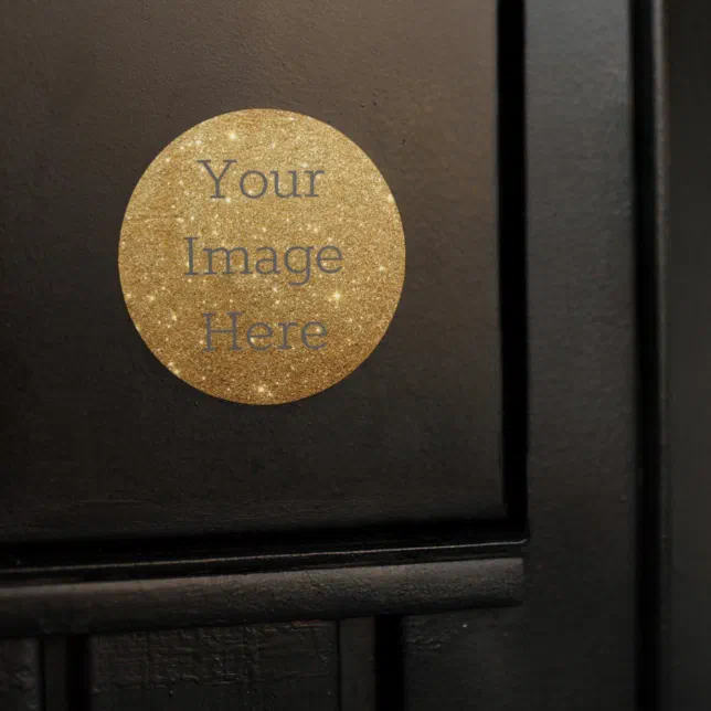 Create Your Own Metallic Gold Glitter Faux Foil Classic Round Sticker ...