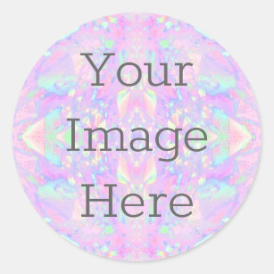 Create Your Own Metallic Iridescent Abstract Opal Classic Round Sticker