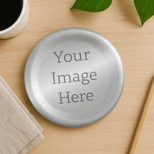 Create Your Own Metallic Platinum Silver Faux Foil Paper Plate