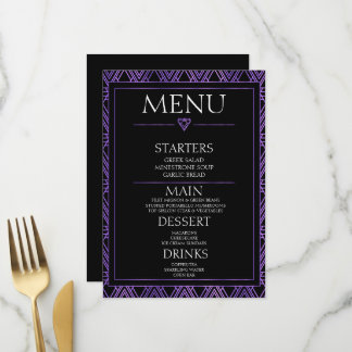 Create Your Own - Minimalist Black Art Deco Menu