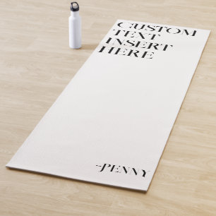 Create Your Own Minimalist Custom Quote White Yoga Mat
