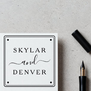 Create Your Own Minimalist Script Couple's Name Self-inking Stamp