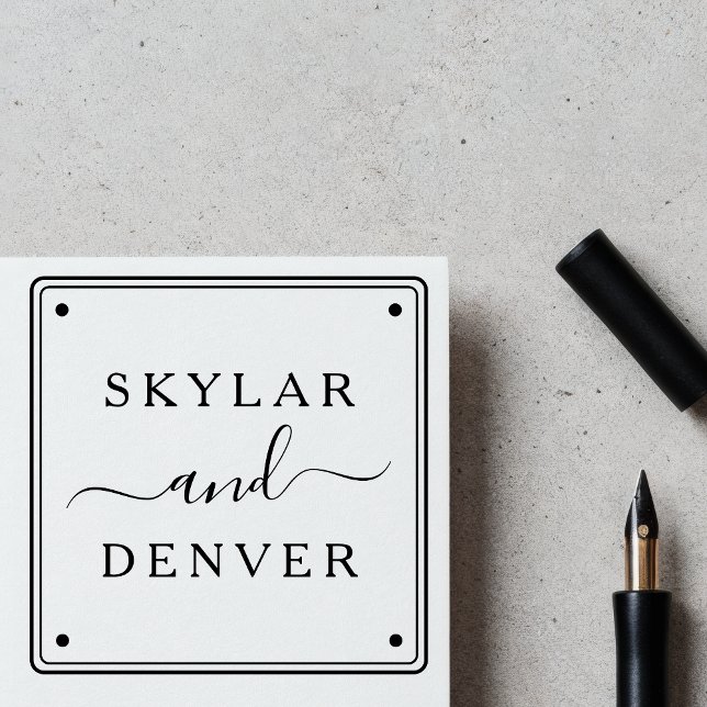 Create Your Own Minimalist Script Couple's Name  Self-inking Stamp (Creator Uploaded)