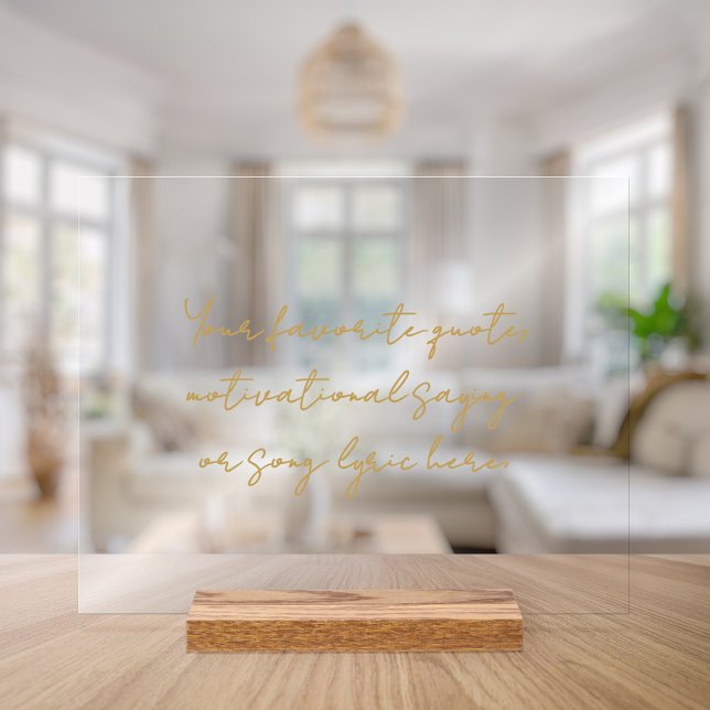 Create Your Own Minimalist Script Custom Quote Acrylic Sign (Creator Uploaded)