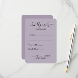 Create Your Own Minimalist Simple Calligraphy RSVP Card