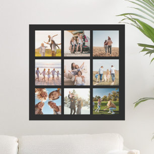 Create Your Own Modern 9 Photo Collage Square Poster