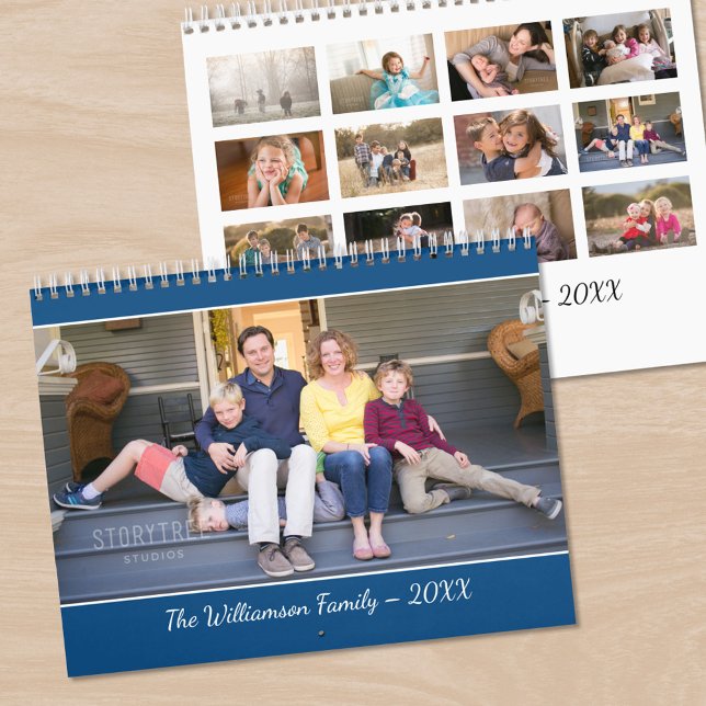 Create Your Own Modern Blue Cover Photo Calendar (Create Your Own Modern Blue Cover Photo Calendar, front/back)