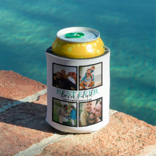 Create your own Modern Bonus Dad 4 Photo Collag Can Cooler