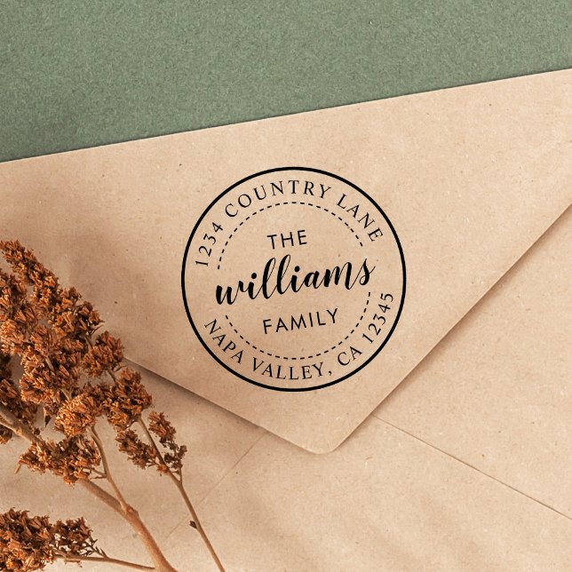 Create Your Own Modern Calligraphy Return Address Rubber Stamp (Creator Uploaded)