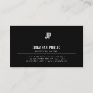 Create Your Own Modern Chic Monogram Plain Business Card