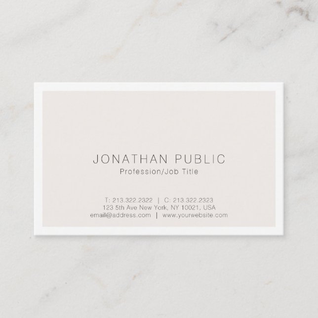 Create Your Own Modern Chic Simple Template Business Card (Front)