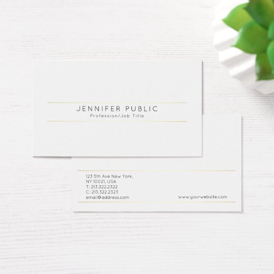 Create Your Own Modern Elegant Design White Gold Business Card