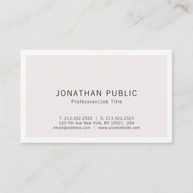 Create Your Own Modern Elegant Minimalist Design Business Card (Front)