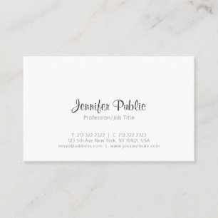 Create Your Own Modern Elegant Minimalist Plain Business Card