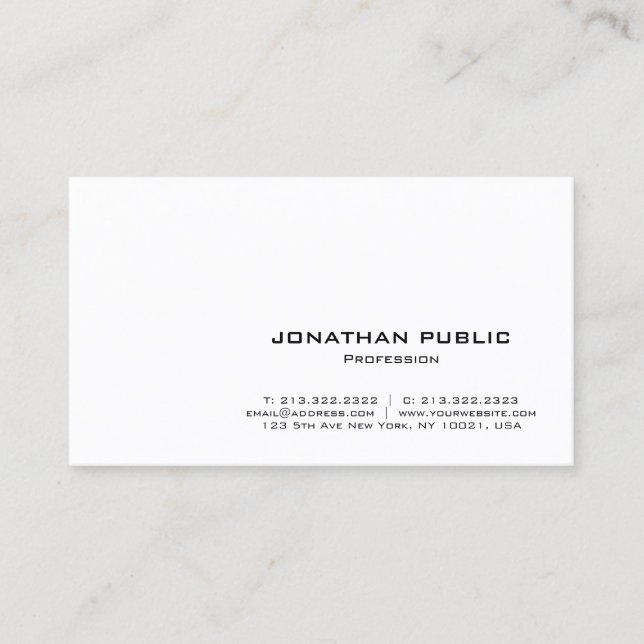 Create Your Own Modern Elegant Minimalist Template Business Card (Front)