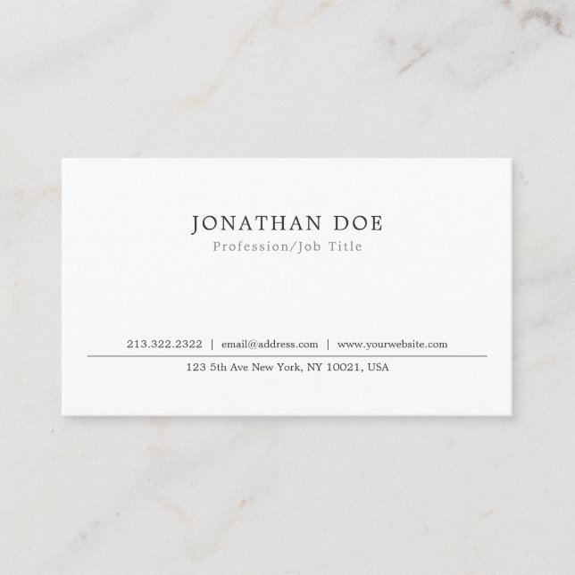 Create Your Own Modern Elegant Minimalist Template Business Card (Front)