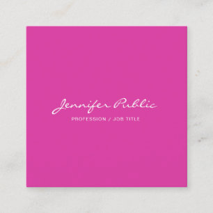 Create Your Own Modern Elegant Pink Smart Square Business Card