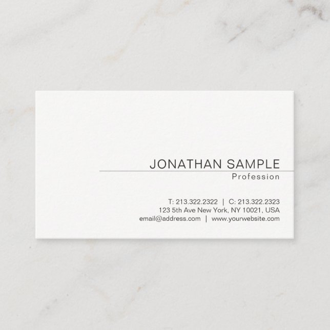 Create Your Own Modern Elegant Simple Plain Business Card (Front)