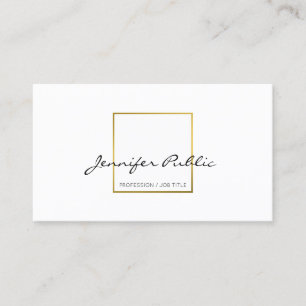 Create Your Own Modern Elegant White Gold Clean Business Card