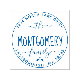 Create Your Own Modern Family Name Return Address Self-inking Stamp