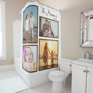 Create your own Modern Family Travel Photo Collage Shower Curtain