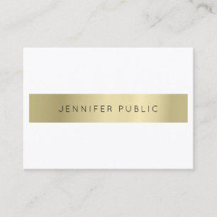 Create Your Own Modern Gold White Sophisticated Business Card