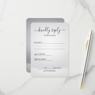 Create Your Own Modern Grey RSVP Card
