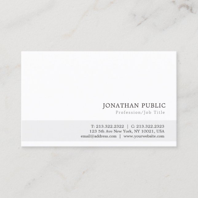 Create Your Own Modern Minimalist Classy Design Business Card (Front)