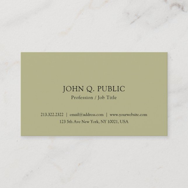 Create Your Own Modern Minimalist Elegant Simple Business Card (Front)
