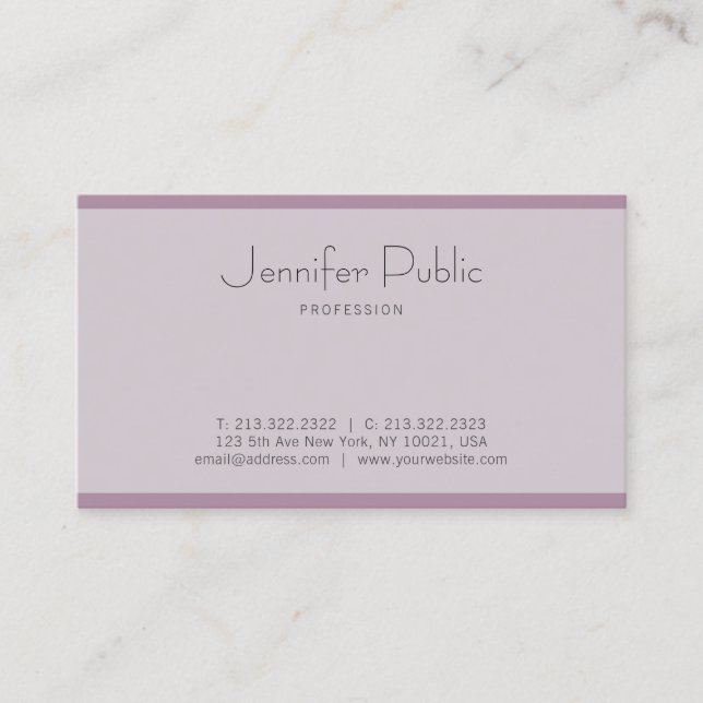 Create Your Own Modern Minimalist Elegant Template Business Card (Front)