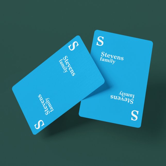 Create your own modern minimalist simple blue playing cards (Creator Uploaded)