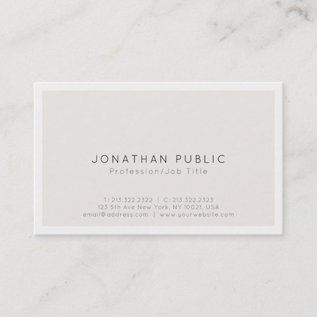 Create Your Own Modern Minimalistic Classy Design Business Card (Front)