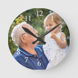 Create Your Own Modern  One Photo   Round Clock