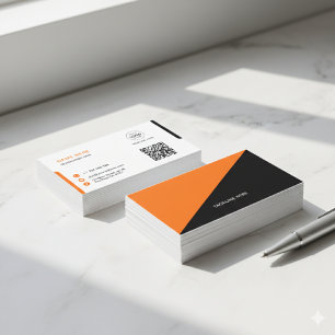 Create Your Own Modern Orange & Black Business Card