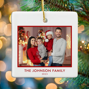 Create Your Own Modern Personalised Family Photo Ceramic Ornament
