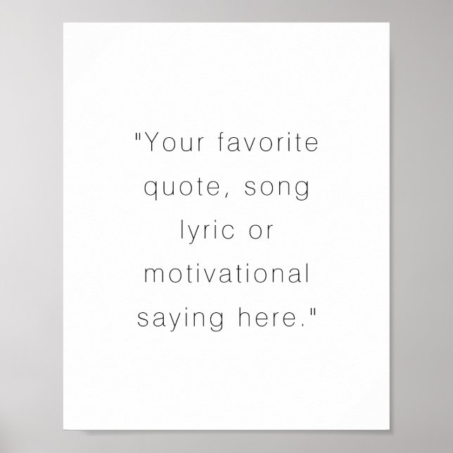Create Your Own Modern Personalised Quote Poster (Front)