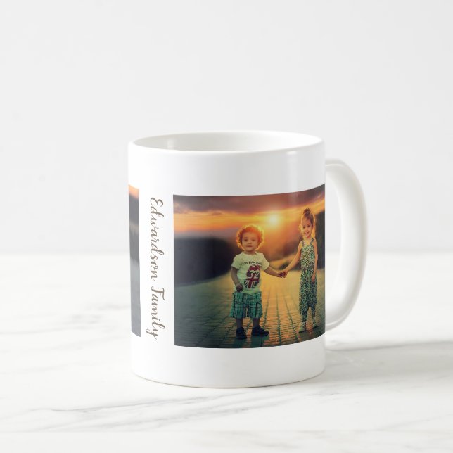 Create your own modern photo collage family mug (Front Right)