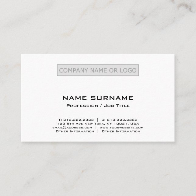 Create Your Own Modern Professional Simple Business Card (Front)