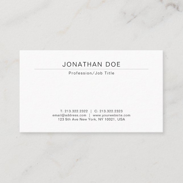 Create Your Own Modern Professional Template Chic Business Card (Front)