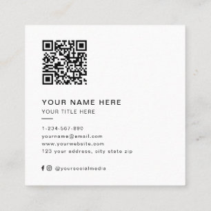 Create Your Own Modern QR code Logo Social Media Square Business Card