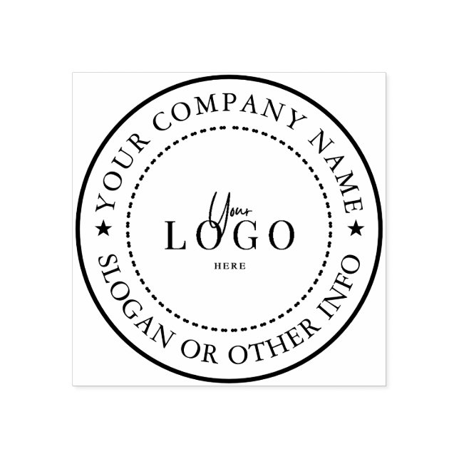 Create Your Own Modern Round Custom Business Logo  Rubber Stamp (Imprint)