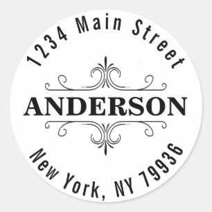 Create Your Own Modern Round Return Address Classic Round Sticker