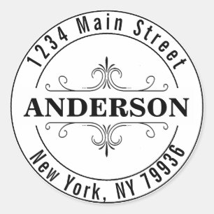 Create Your Own Modern Round Return Address Classic Round Sticker