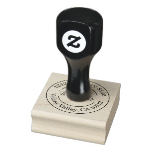 Create Your Own Modern Round Return Address Rubber Stamp