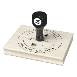 Create Your Own Modern Round Return Address Rubber Stamp
