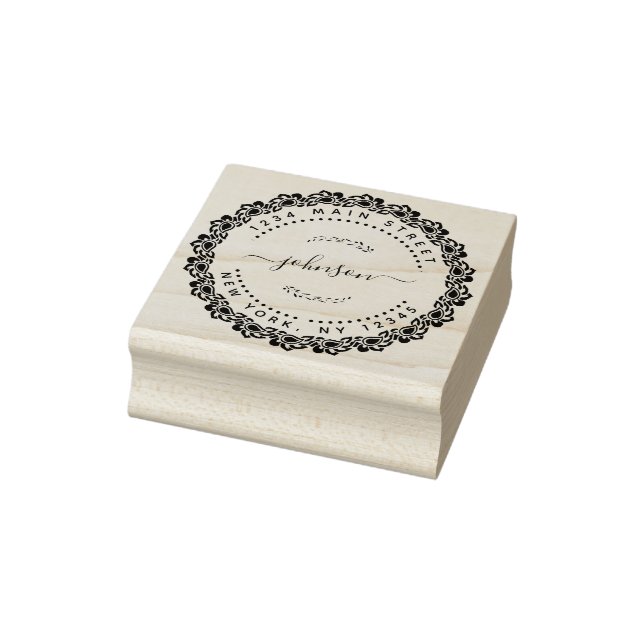 Create Your Own Modern Round Return Address Rubber Stamp (Stamp)