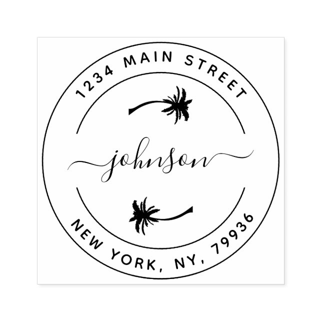 Create Your Own Modern Round Return Address Rubber Stamp (Imprint)