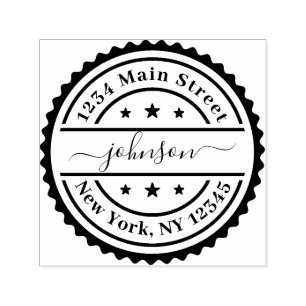Create Your Own Modern Round Return Address Self-i Self-inking Stamp