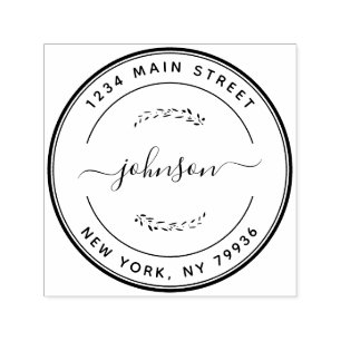 Create Your Own Modern Round Return Address Self-i Self-inking Stamp
