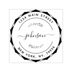 Create Your Own Modern Round Return Address Self-inking Stamp